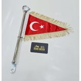 Motosiklet Makam Bayrağı Flama - Ay Yıldız Altın Püskül