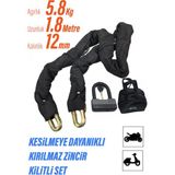 Motosiklet Scooter Motor Kilitli Zincir A3 Galvanizli Kilit ve Zincir Seti – 1,8 M