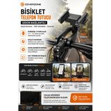 Motosiklet Telefon Tutucu Gidon Bağlantılı 360° Dönebilen Evrensel Bisiklet Scooter Atv Telefon Standı Güçlü Kavrama Ayarlanabilir Mandallı Sıkıştırma Akıllı Telefon Tutacağı Pb05-Av