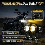 Motosiklet Turbo Fanlı Mini Sis Farı Çift Renk Sarı-Beyaz Scooter Araç Off Road Led Lamba 8V-85V Projektör Metal Kasa Arazi Çalışma Lambası 2 Adet Set