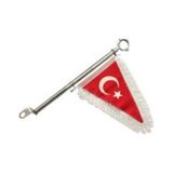Motosiklet Türk Bayrağı Flamalı Üçgen 35Cm