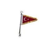 Motosiklet Üçgen Bayrak Gold Direkli (Makam Bayrağı)