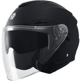 Motosiklet Yarım Açık Kask Güneş Vizörlü Motor Kask Mat Black - Siyah