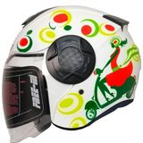 Motosiklet Yarım Kask Double Güneş Vizörlü Sertifikalı Abs Material Spring Women - Çok Renkli - XL