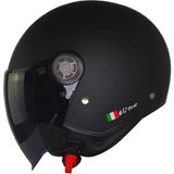 Motosiklet Yarım Kask Güneş Vizörlü Ece 22.06 Motor Kaskı Mat Black - Siyah