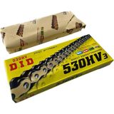 Motosiklet Zincir 530 x 128 Bakla Oringli Gold Did - Sarı