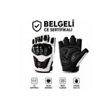 MOTOSOR KORUMALI KISA MOTOSİKLET ELDİVENİ YASAYA UYGUN PARMAKSIZ ELDİVEN CE
