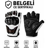 MOTOSOR MOTO MARKET Korumalı Motosiklet Eldiveni Yasaya Uygun Parmaksız Eldiven Cr