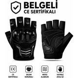 MOTOSOR MOTO MARKET Korumalı Motosiklet Eldiveni Yasaya Uygun Parmaksız Eldiven Siyah - XL