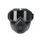 mototatar Cross Motosiklet Bisiklet Gözlüğü Açık Kask Maskesi Süngerli Bant Lastikli Jet Maske Siyah Camlı