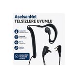 MOTTO Aselsan A446 Uyumlu Spiral Arkalıklı Telsiz Kulaklık – Mikrofonlu PTT 2 Pin WLN PMR-446 PM580 PM985