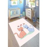 Motto Halı Cotton Şönil Kaymaz Tabanlı Yıkanabilir Antibakteriyel Dijital Baskı Çocuk Halısı, 80 x 150 CK-10041A-CTN