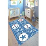 Motto Halı Cotton Şönil Kaymaz Tabanlı Yıkanabilir Antibakteriyel Dijital Baskı Çocuk Halısı, 80 x 150 CK-10044A-CTN