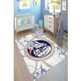 Motto Halı Cotton Şönil Kaymaz Tabanlı Yıkanabilir Antibakteriyel Dijital Baskı Çocuk Halısı, 80 x 150 CK-10045A-CTN