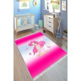 Motto Halı Cotton Şönil Kaymaz Tabanlı Yıkanabilir Antibakteriyel Dijital Baskı Çocuk Halısı, 80 x 150 CK-10066A-CTN