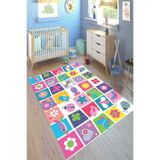 Motto Halı Cotton Şönil Kaymaz Tabanlı Yıkanabilir Antibakteriyel Dijital Baskı Çocuk Halısı, 80 x 150 CK-10084A-CTN
