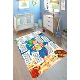 Motto Hali Cotton Şönil Kaymaz Tabanlı Yıkanabilir Antibakteriyel Dijital Baskı Çocuk Halısı, CK-10007B-CTN-120X180