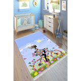 Motto Hali Cotton Şönil Kaymaz Tabanlı Yıkanabilir Antibakteriyel Dijital Baskı Çocuk Halısı, CK-10010A-CTN-160X230