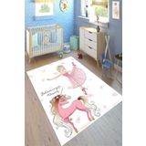 Motto Hali Cotton Şönil Kaymaz Tabanlı Yıkanabilir Antibakteriyel Dijital Baskı Çocuk Halısı, CK-10011A-CTN-200X300
