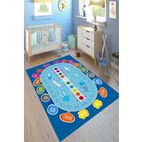 Motto Hali Cotton Şönil Kaymaz Tabanlı Yıkanabilir Antibakteriyel Dijital Baskı Çocuk Halısı, CK-10102C-CTN-200X300