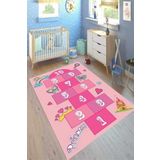 Motto Hali Cotton Şönil Kaymaz Tabanlı Yıkanabilir Antibakteriyel Dijital Baskı Çocuk Halısı, CK-10153A-CTN-120X180