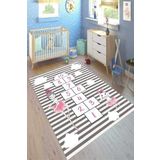 Motto Hali Cotton Şönil Kaymaz Tabanlı Yıkanabilir Antibakteriyel Dijital Baskı Çocuk Halısı, CK-10155B-CTN-120X180