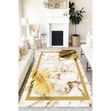 Motto Hali Floral Cotton Şönil Kaymaz Tabanlı Yıkanabilir Antibakteriyel Dijital Baskı Halı Yolluk, FL-2004A-CTN-80X300