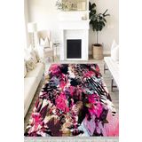 Motto Hali Floral Cotton Şönil Kaymaz Tabanlı Yıkanabilir Antibakteriyel Dijital Baskı Halı Yolluk, FL-2031A-CTN-160X230