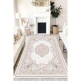 Motto Hali Floral Cotton Şönil Kaymaz Tabanlı Yıkanabilir Antibakteriyel Dijital Baskı Halı Yolluk, FL-2094B-CTN-120X180