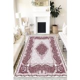 Motto Hali Floral Cotton Şönil Kaymaz Tabanlı Yıkanabilir Antibakteriyel Dijital Baskı Halı Yolluk, FL-2097B-CTN-200X300