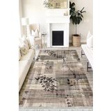 Motto Hali Floral Cotton Şönil Kaymaz Tabanlı Yıkanabilir Antibakteriyel Dijital Baskı Halı Yolluk, FL-2122B-CTN-80X300