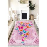 Motto Hali Floral Eko Punto Kaymaz Tabanlı Yıkanabilir Antibakteriyel Dijital Baskı Halı Yolluk, FL-2049A-EKOPNT-80X300