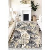 Motto Hali Floral Eko Punto Kaymaz Tabanlı Yıkanabilir Antibakteriyel Dijital Baskı Halı Yolluk, FL-2083A-EKOPNT-160X230