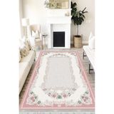 Motto Hali Floral Eko Punto Kaymaz Tabanlı Yıkanabilir Antibakteriyel Dijital Baskı Halı Yolluk, FL-2091C-EKOPNT-200X300