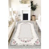 Motto Hali Floral Eko Punto Kaymaz Tabanlı Yıkanabilir Antibakteriyel Dijital Baskı Halı Yolluk, FL-2091E-EKOPNT-100X200