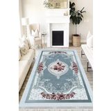 Motto Hali Floral Eko Punto Kaymaz Tabanlı Yıkanabilir Antibakteriyel Dijital Baskı Halı Yolluk, FL-2100B-EKOPNT-80X300