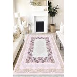 Motto Hali Floral Eko Punto Kaymaz Tabanlı Yıkanabilir Antibakteriyel Dijital Baskı Halı Yolluk, FL-2182A-EKOPNT-100X200