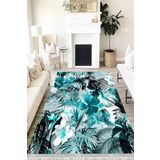 Motto Hali Floral Perla Soft Kaymaz Tabanlı Yıkanabilir Antibakteriyel Dijital Baskı Halı Yolluk, FL-2082A-PRL-100X200