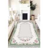 Motto Hali Floral Perla Soft Kaymaz Tabanlı Yıkanabilir Antibakteriyel Dijital Baskı Halı Yolluk, FL-2091B-PRL-200X300