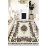 Motto Hali Floral Perla Soft Kaymaz Tabanlı Yıkanabilir Antibakteriyel Dijital Baskı Halı Yolluk, FL-2097A-PRL-200X300