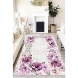 Motto Hali Floral Perla Soft Kaymaz Tabanlı Yıkanabilir Antibakteriyel Dijital Baskı Halı Yolluk, FL-2153A-PRL-200X300