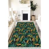 Motto Hali Floral Punto Kaymaz Tabanlı Yıkanabilir Antibakteriyel Dijital Baskı Halı Yolluk, FL-2034A-PNT-80X300