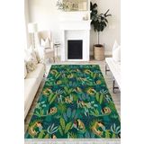 Motto Hali Floral Punto Kaymaz Tabanlı Yıkanabilir Antibakteriyel Dijital Baskı Halı Yolluk, FL-2034C-PNT-200X300