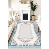 Motto Hali Floral Punto Kaymaz Tabanlı Yıkanabilir Antibakteriyel Dijital Baskı Halı Yolluk, FL-2091F-PNT-120X180