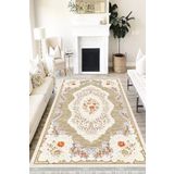 Motto Hali Floral Punto Kaymaz Tabanlı Yıkanabilir Antibakteriyel Dijital Baskı Halı Yolluk, FL-2113B-PNT-120X180