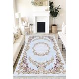 Motto Hali Floral Punto Kaymaz Tabanlı Yıkanabilir Antibakteriyel Dijital Baskı Halı Yolluk, FL-2115A-PNT-160X230