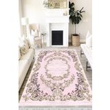 Motto Hali Floral Punto Kaymaz Tabanlı Yıkanabilir Antibakteriyel Dijital Baskı Halı Yolluk, FL-2115B-PNT-200X300