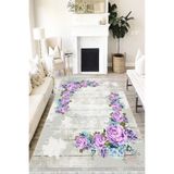Motto Hali Floral Punto Kaymaz Tabanlı Yıkanabilir Antibakteriyel Dijital Baskı Halı Yolluk, FL-2131A-PNT-200X300