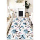 Motto Hali Floral Punto Kaymaz Tabanlı Yıkanabilir Antibakteriyel Dijital Baskı Halı Yolluk, FL-2193B-PNT-160X230
