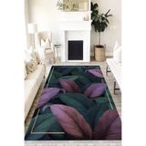 Motto Hali Floral Verona Kaymaz Deri Tabanlı Yıkanabilir Antibakteriyel Dijital Baskı Halı Yolluk, FL-2002B-VRN-100X200
